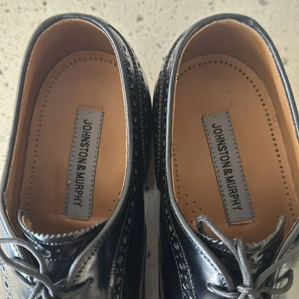 Johnston & Murphy Classic Black Leather Dress Shoes Oxfords Men’s Size 10.5 D/B